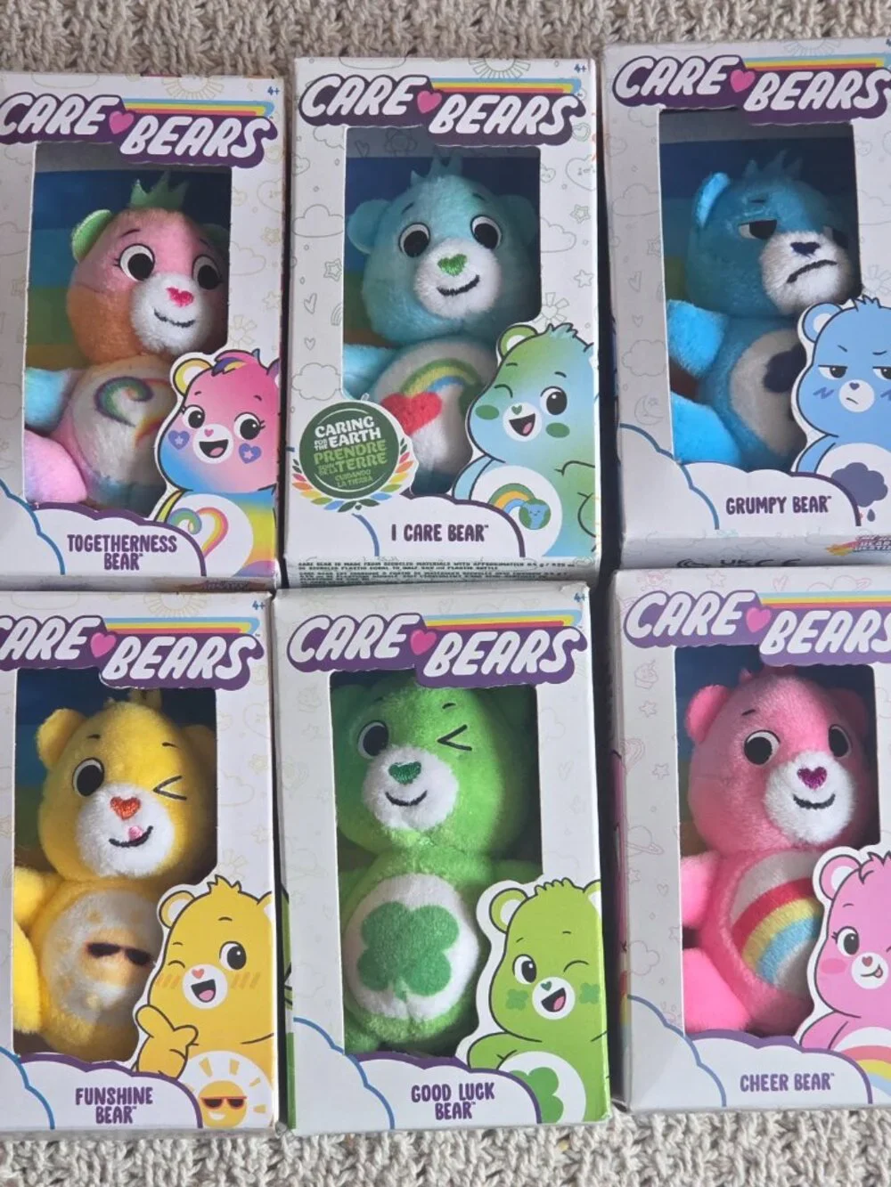 Care Bears Mini Plush Lot Of Six New in box. Three inches tall